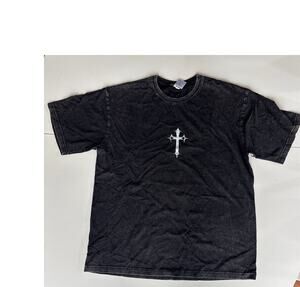 Jesus is King T-Shirt Revelation 22:13  Distressed Vintage Washed Size Large NEW